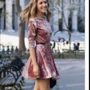 Pink Velvet Wrap Dress